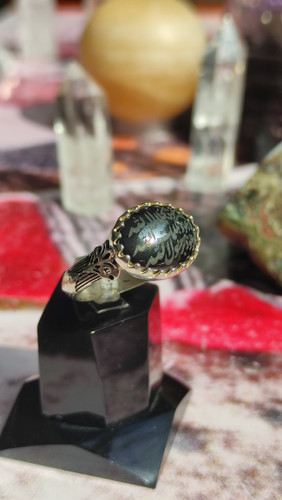 انگشتر مردانه نقره با نگین حدید