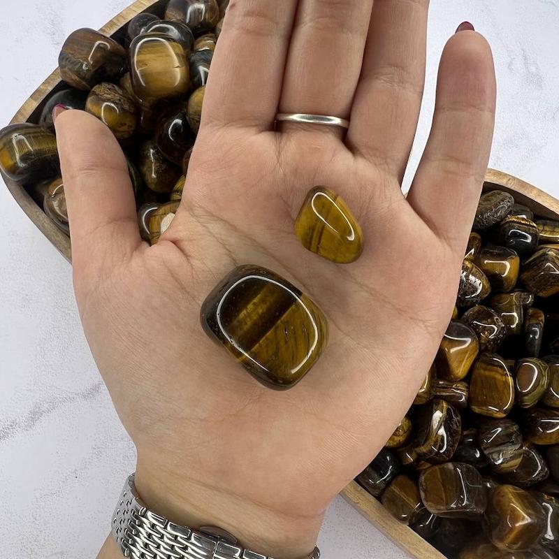 سنگ چشم ببر تامبل طبیعی و صیقلی